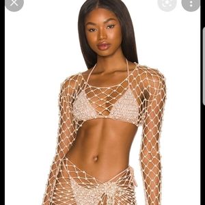 Tularosa siren sea crop top in tan